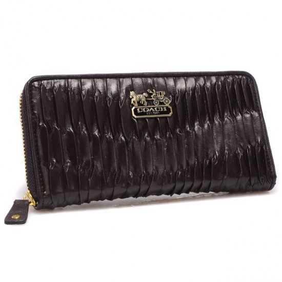 Coach Accordion Zip In Gathered Twist Large Coffee Wallets CCK | Coach Outlet Canada